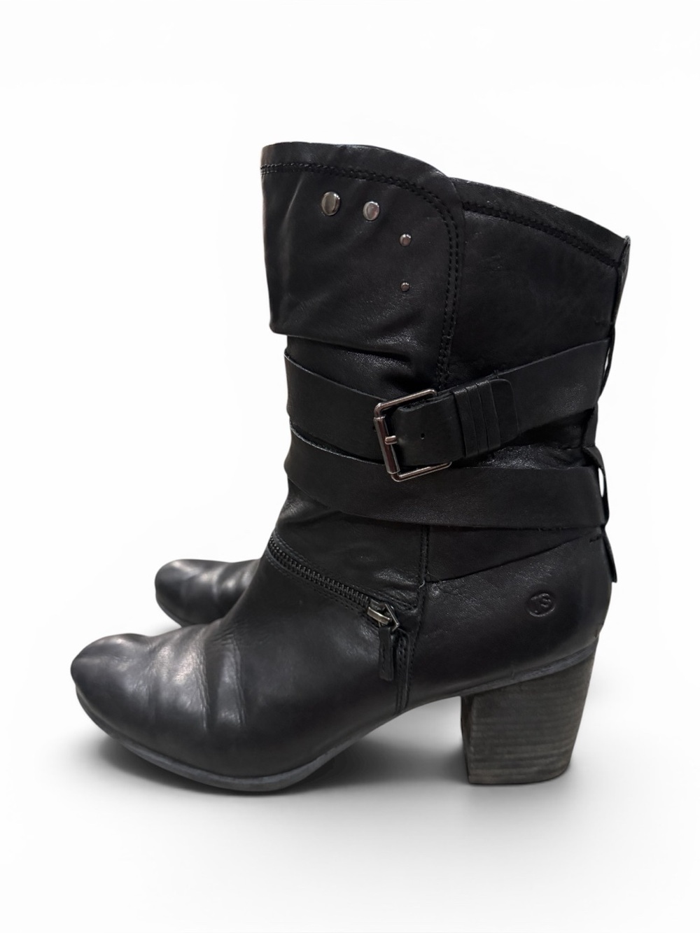 Josef Seibel Women's 11 EU 42 Black Ankle Calf Vintage Boots S7‎